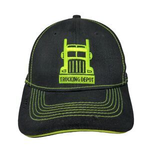 Trucking Depot Strapback Hat Black OSFA Embroidered Triple Crown